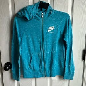 Nike thin zip up hoodie, turquoise